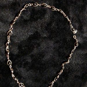 Black Bead Choker Necklace 16”